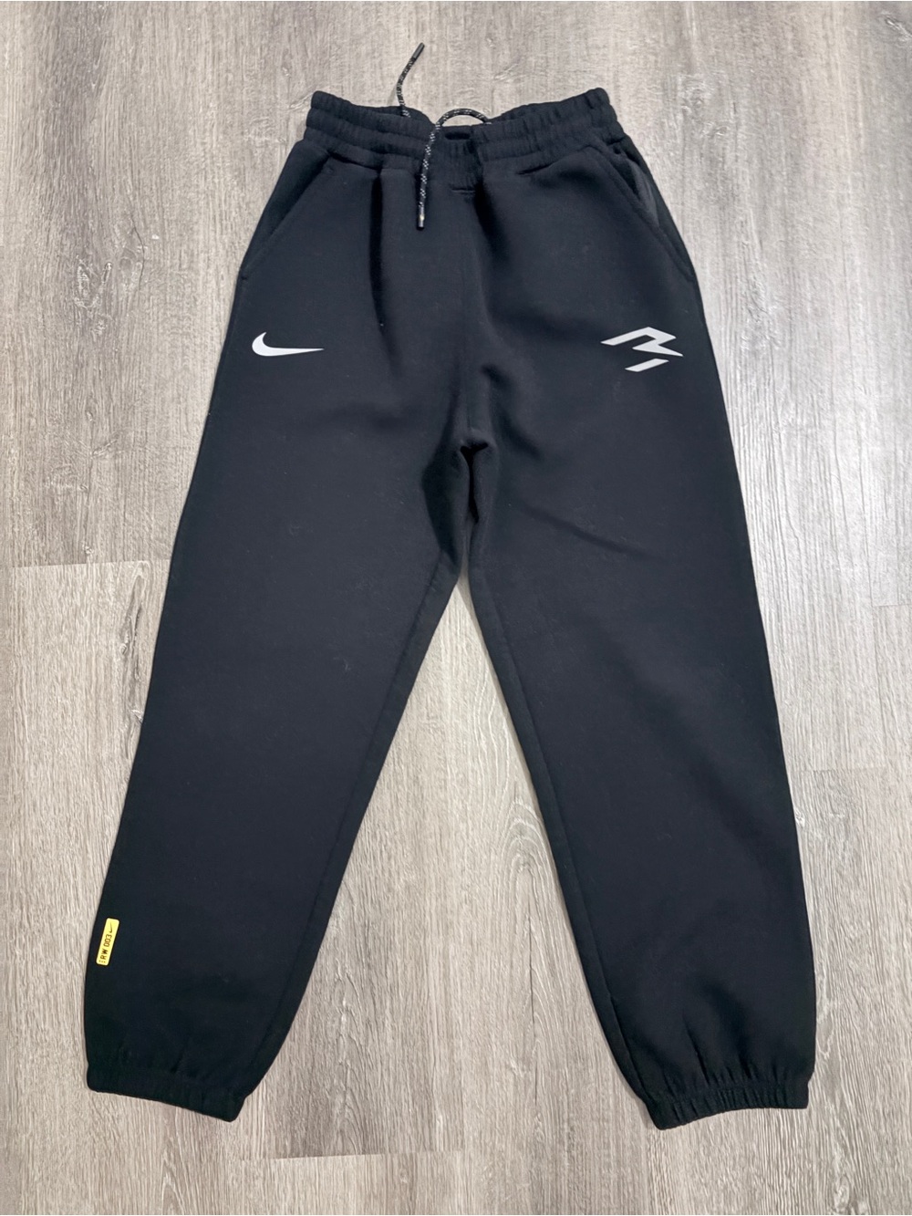 Nike Black Youth Logo Joggers with White Accents, Boys 10-12